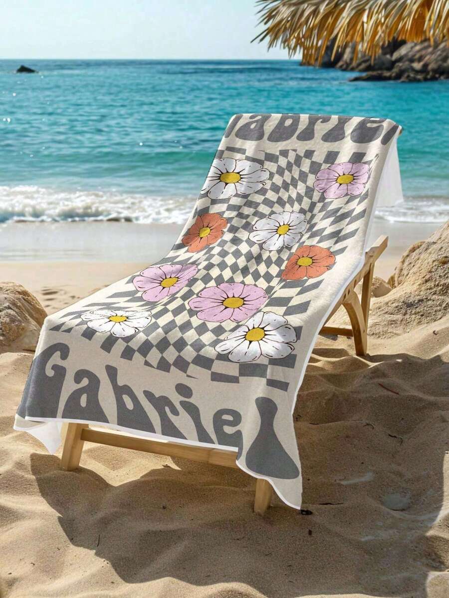 3PCS Personalized Vintage Plaid Beach Towel, Outdoor Beach Activities Shawl, Blanket, Beach Mat, Suitable For Outdoor Travel, Beach Picnic, Party, Indoor DecorationSummer Travel,Vacation