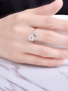 1pc S925 Sterling Silver Sakura Flower Ring For Women, Dainty Minimalist Floral Design, Suitable For Students, Daily Wear, Wedding, Party, Can Also Be A Great Gift For Loved Ones