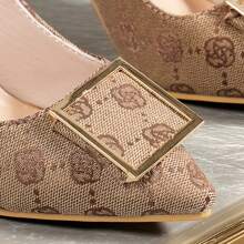 女士高跟凉鞋，舒适轻便封闭式细高跟正装鞋，适合夏季 - 粉色 - 查看 8