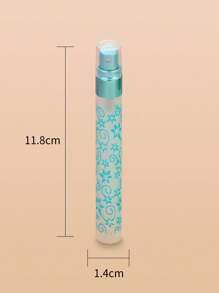 6pcs/Set 0.34oz Frosted Print Glass Perfume Bottle With Round Aluminum Cap, Refillable Atomizer Container, No PVC No Fragrance Home Bathroom Decor Fall Decor Back To School