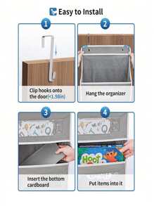 1-5-Tier Hanging Storage Organizer With 5 Large Pockets, Foldable Wall-Mounted Storage Rack For Closet, RV, Bathroom, Bedroom
