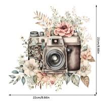 1/2/3 Stücke ästhetische Reisekamera für Blumen, waschbare Bügelbilder zum Aufbügeln, Heißpressaufkleber Heißpressdrucke Heißübertragungsfolie zum DIY auf Kleidung, T-Shirts, Masken, Jeans, Rucksäcke - Verschiedenfarbig - Übersicht 3