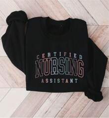 Certified Nursing Assistant Shirt, CNA Sweatshirt, CNA Nurse Hoodie, CNA Gift, Nursing School T-Shirt, Nurse Life Sweatshirts, CNA Grad Gifts, Nurse Aide Hoodies. SD-2294 - Black - View 2