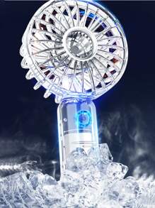 USB Desktop Portable Mini Handheld Fan - Quiet, Powerful Mini Fan, Rechargeable Battery, Transparent And Visible Design Portable Fan,USB Powered Air Cooler Fan, Including Base Plate - Perfect For Outdoor, Home Use And Gift, Picnic Travel, Summer Essential, Beach Vacation Essential Back To School Supplies - Multicolor - View 2