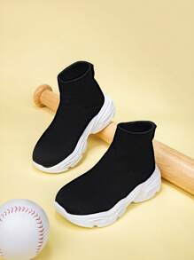 Nuove sneaker casual per bambini leggere e traspiranti in in rete, con suola morbida, slip-on, scarpe da sport all'aperto, versatili per tutte le stagioni - Bianco e nero - Visualizzare 5