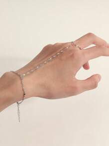 1 pieza Arnés de dedo elegante de plata, material de aleación, estilo lindo y minimalista, adecuado para el uso diario y citas de las mujeres, excelente para el Día de San Valentín, mamá, madre, Día de la Madre, regalo