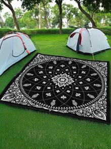 1 件波西米亚风格户外防水防沙野餐垫，轻便，可爱的渐变花卉数码印花图案，适合露营、户外野餐、海滩