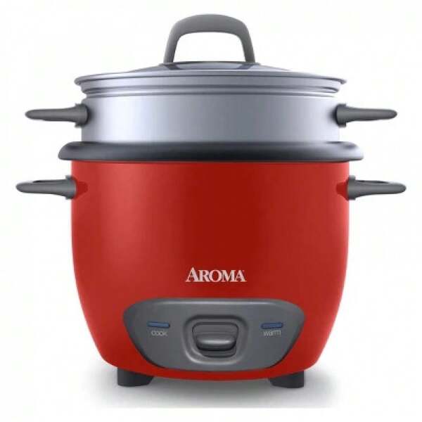14 Cup Pot-Style Rice Cooker And Food Steamer - ARC-747-1NG: 2 Settings, Vegetable Steamer, Cool Touch, Red