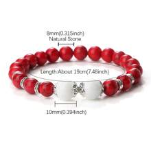 1 件黑线红松石手链配合金花盘混色天然石手链复古魅力珠宝浪漫礼物