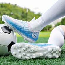 Men's Soccer Shoes High-Top Soccer Cleats Outdoor Breathable Athletic Professional Spikes Youth Boys Football Shoes Unisex