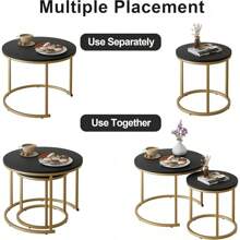 Nesting Coffee Tables Round Side Tables Set Of 2 Balcony Side Tables