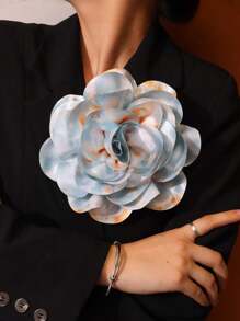 1pc Minimalist Colorful Tie Dye Fabric Flower Brooch, Random Color Dramatic Elegant Big Floral Decor Pin Dress Accessories Pin For Clothes Bag Charm