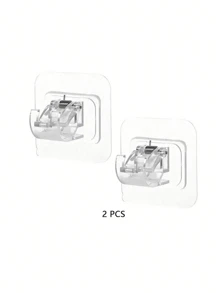 1-2pcs Multi-Function, Easy To Install Telescopic Curtain Rods And Clips - Classic White, No Drilling Required, Spring Loaded, Suitable For All Curtain Types - Bracket - View 10