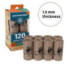 90 piezas/120/150 piezas/270 piezas Bolsas para recoger excrementos de perro en caja con 6/8/10/18 rollos, bolsas de 1.3 micras de grosor, a prueba de fugas, fácil de usar, resistentes a los olores, extra gruesas, con aroma a café, aptas para paseos, arena para gatos y limpieza del hogar