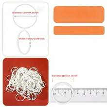 100/200/300/500根装 白色32毫米弹性橡皮筋，柔韧耐用，适用于整理和捆扎家居用品、笔、弹弓、账单、银行文件、办公用品等。 - 白色 - 查看 2