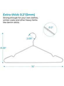 10 件女士简约优雅塑料涂层加厚衣架成人衣柜整理衣架防滑无痕无痕迹适用于洗衣烘干和内衣储存 - 彩色 - 查看 3