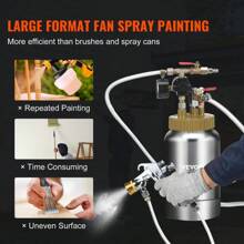 VEVOR 2L/0.5gal Spray Paint Pressure Pot Tank, Lightweight Air Paint Pressure Pot, 1.8mm Nozzle Spray Paint Gun 3m Hoses For Home Decoration Architecture Construction Automotive Painting, 45PSI Max - 預設 - 查看 3