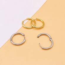 2PCS 8mm/10mm/12mm/14mm/16mm/18mm Círculo Redondo Aço Inoxidável Pequenos Brincos de Argola Para Mulheres Homens Cartilagem Orelha Piercing Jóias