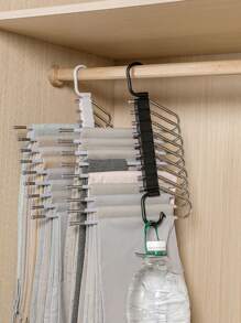 基本款多功能裤架，可折叠多层衣架，衣柜裤架，无痕夹魔术挂钩收纳架，家用不锈钢防滑裤架 - 彩色 - 查看 5