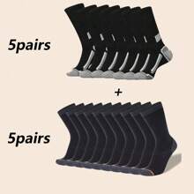 10 Pairs Unisex Moisture Wicking Breathable Mid-Calf Socks, For Outdoor Sports, Running, Hiking, Cycling, Spring/Summer - Multicolor - View 3