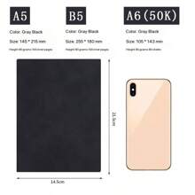 1pc A5 Customized Business Office Notebook With Sheep Leather Soft Cover, Memo Pad Planner - Black - View 4