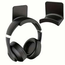 Juego de 4 ganchos negros para colgar auriculares montados en la pared, fácil instalación sin taladro, soporte ahorrador de espacio para accesorios de auriculares para juegos, mochilas, gorras, diseño moderno de plástico, ganchos prácticos debajo del escritorio