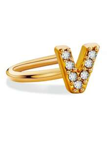 U-Shaped Gold 26 English Letters Rhinestone-Set Simple Ear Clip Personalized Fashion Mini Classic Earrings Without Piercing Ears