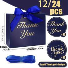 12 piezas/24 piezas Bolsas de regalo pequeñas de 4.5"X1.8"X3.9" para agradecer, mini bolsas de dulces con lazos, perfectas para fiestas, cumpleaños, favores de boda y despedida de soltera, regalos para invitados de boda, cajas de regalo, decoración para recepción de bodas, regreso a la escuela, Día de San Valentín