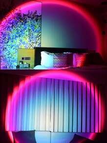 Luz de proyección arcoíris portátil con conexión USB adecuada para decoración de atmósfera del hogar y fotografía - luz violeta - Ver 2