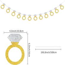Rhinestone Ring Bunting Flag Decoration For Wedding Party Background, Wedding Ceremony Celebration Decor, Happy Newlyweds
