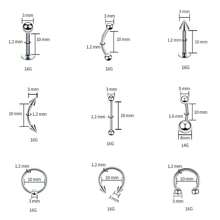 Piercing Kit With Piercing Tools For Nose Septum Ear Lip Belly Button Tongue Tragus Cartilage For All Body Piercing - Silver - View 3