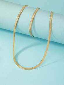 1 Set de joyería de pulsera y collar con cadena de metal minimalista para mujer