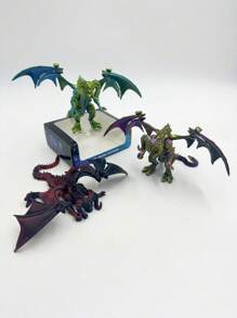 3D Printed Posable Triceratops Figurine With Movable Wings, Holographic Gradient Desk Decor Accessory - Multicolor - View 6