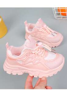 Girls' Spring Autumn Sneakers, Children Thick Sole Casual Breathable Sports Shoes, Student Running Shoes, Big Kids