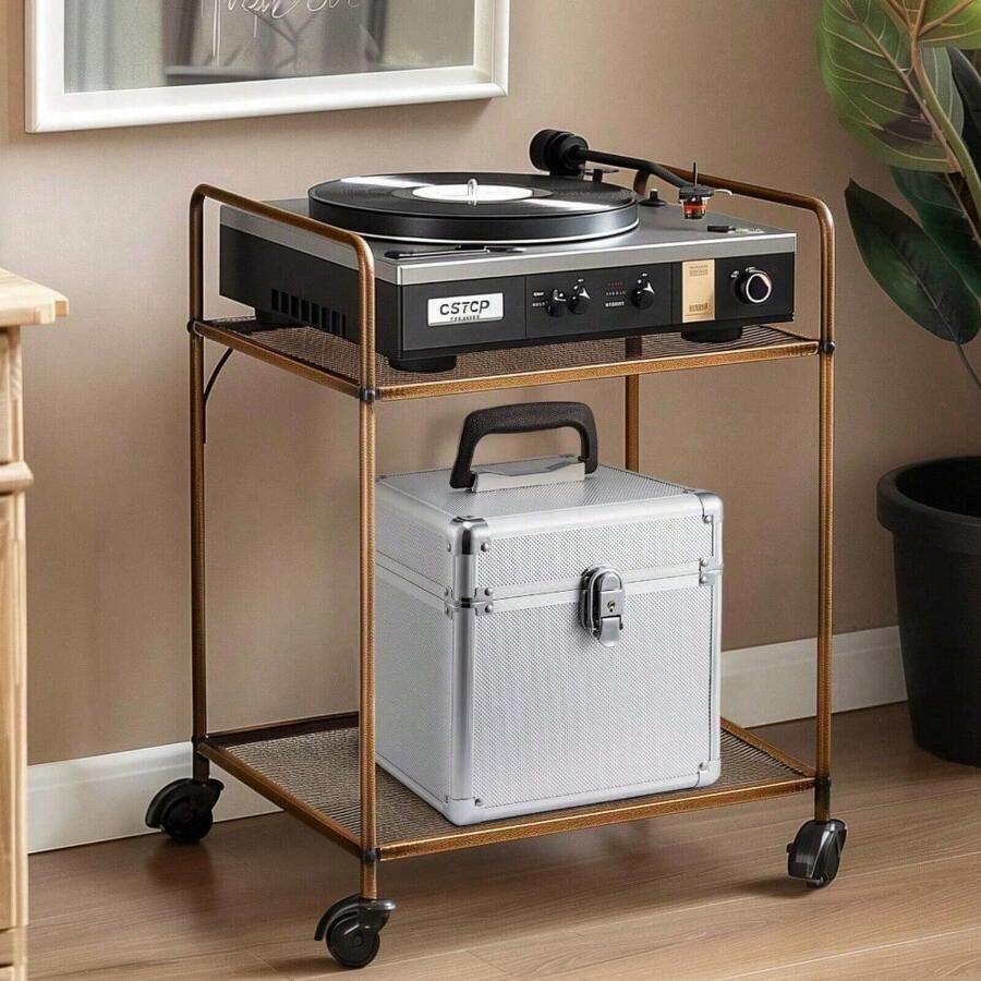 Heavy-Duty 7" Vinyl Record Storage Case - Lockable DJ Flight Carry Case For 50pcs With Durable Design - Silver - View 1