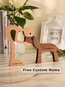 1 件定制小狗家庭装饰木制装饰品，北欧风格家居装饰，礼物