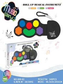 儿童彩虹迷你硅胶键盘钢琴乐器多功能电子键盘室内户外初学者练习亲子互动桌面音乐玩具礼物