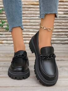 2025 New Thick Sole Women Shoes, Flat Loafers, Spring/Autumn Flat Shoes, Fashionable Versatile Casual Shoes For All Seasons, Slip-On Flat Shoes, Short Women Height Increase Shoes, Ladies Work Shoes