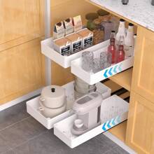 1/3 pièces organisateur d'armoire de cuisine coulissant, tiroirs coulissants pour armoires, organisateur d'armoire de salle de bain, étagères à tiroirs coulissantes pour garde-manger de cuisine