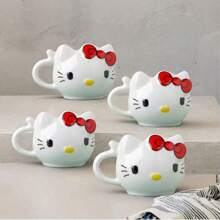 Sanrio Sanrio 1/4-Piece Set Cute Hello Kitty Coffee Cup Pudding Cup Ceramic Heat-Resistant Mousse Cup Household Cup Cake Cup Yogurt Cup Dessert Cup Mother's Day Gift Valentine's Day Gift