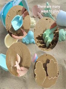 11pcs/Set Children Beach Toys Playset Includes Sand Bucket, Sand Timer, Shovel, For Sand Play, Outdoor, Seaside, Digging, Shoveling, Training Hands-On Ability, Suitable For Boys & Girls (Random Color) - Multicolor - View 6