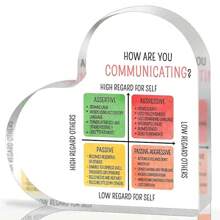 Mental Health Gift,Counselor Gift, Office Essential, Healthy Coping Skills Decor, Anxiety Acrylic Heart Sign, Positive Gift - Transparent - View 2