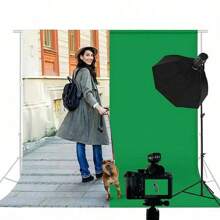 2x3M Professional Photography Backdrop - Wrinkle-Resistant Studio Background Cloth, Portable & Foldable For Live Streaming, Portrait Photography, Video Shooting & Product Display - Green - View 1
