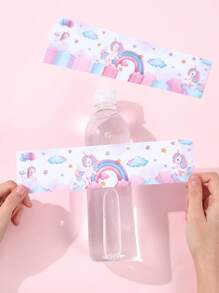 10/24 pièces Stickers de bouteille Licorne Arc-en-ciel, Motifs de licorne rose violet arc-en-ciel, nuages, étoiles, ballons. Décorations de bouteille d'eau pour mariage, baby shower, anniversaire. Décorations de table, de pièce, décoration de fête d'anniversaire, cadeaux de fête, étiquettes autocollantes de décoration de bouteille, décorations de fête, cadeaux de fête