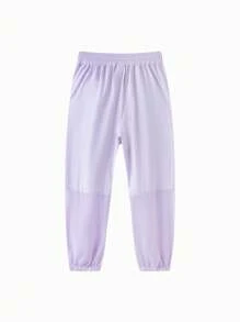 Balabala Tween Girl' Straight-Leg Pants, Lightweight Summer Sports Trousers, 2025 - Pink Purple - View 2