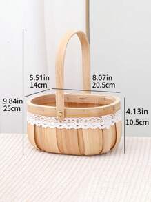 1pc Handwoven Flower Basket, Gift For Women's Day, Teacher's Day, Mother's Day, Succulent Basket, Storage Basket, Rattan Gift Basket