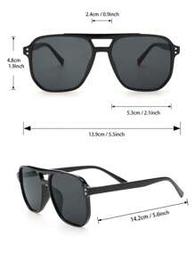 3pcs Plastic Material, High-End Unique Dual-Beam Geometric Design Women's Glasses Set, Suitable For Street Photography, Tropical Beach Vacation, Ideal Gift And Beach Accessory For Summer Beach Vacation, Outdoor Activities And Travel - 3pcs 黑白豆花茶組合 - 查看 5
