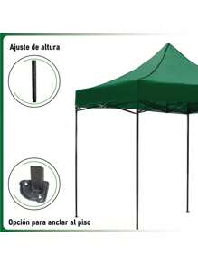 Carpa 3x3 para Exteriores Lona Jardin Toldo Retractil Estructura de Acero Plegable 3 Ajustes de Altura Impermeabilidad 600D Premium Campismo Facil Armado Fiesta Reunión (Amarillo) - Verde - Ver 3