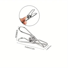 50 Peças Presilhas de Roupas de Aço Inoxidável, Pregadores de Roupa Duráveis, Presilhas de Arame Metálico Multiuso, Adequadas para Lavanderia, Cozinha Doméstica, Viagens ao Ar Livre, Escritório