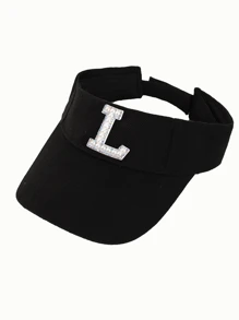 1 件女士 26 颗珍珠字母时尚休闲防晒帽，适合春夏季日常户外街头风格搭配，生日、节日的绝佳礼物